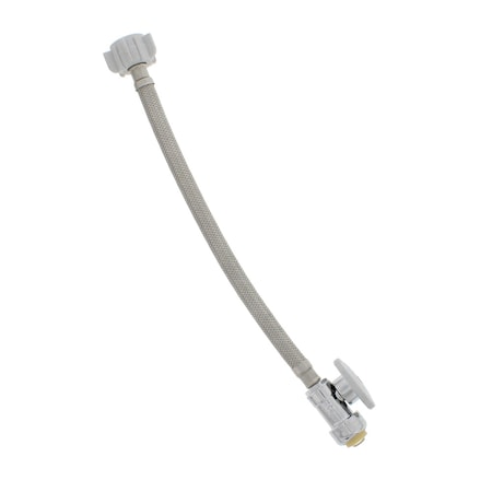 Jones Stephens 1/2" PUSHx7/8" BC Chrm, Qrtr Turn Supply Stop, Straight, W/ 12" Connector S10416